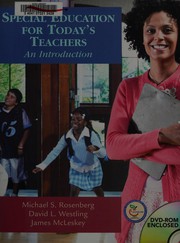 Front cover of Special education for today's teachers by Michael S. Rosenberg