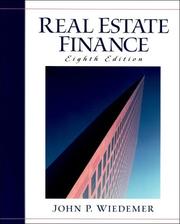 Front cover of Real estate finance by John P. Wiedemer