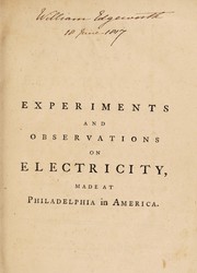Front cover of Experiments and observations on electricity, made at Philadelphia in America by Benjamin Franklin