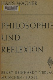 Cover of Philosophie und Reflexion by Wagner, Hans
