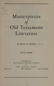 Front cover of Masterpieces of Old Testament literature by Jean H. Wood