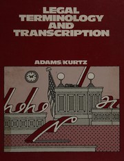 Front cover of Legal terminology and transcription by Dorothy Adams