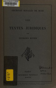 Cover of Textes juridiques by Georges Boyer
