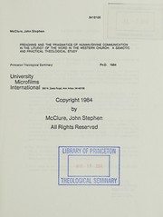 Front cover of Preaching and the pragmatics of human/divine communication in the Liturgy of the Word in the western church by John S. McClure
