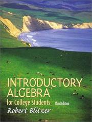Front cover of Introductory algebra for college students by Robert Blitzer