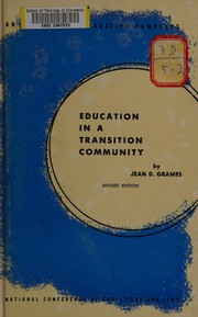 Front cover of Education in a transition community by Jean Dresden Grambs