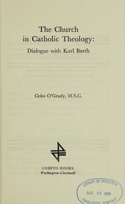Front cover of The Church in Catholic theology by Colm O'Grady