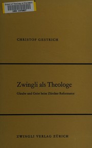Front cover of Zwingli als Theologe by Christof Gestrich
