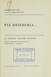 Front cover of Pia desideria by Philipp Jakob Spener