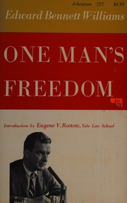 Cover of One man's freedom by Edward Bennett Williams