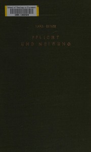 Cover of Pflicht und Neigung by Hans Reiner