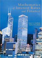 Front cover of Mathematics of Interest Rates and Finance by Gary C. Guthrie