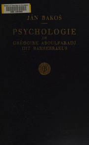 Front cover of Psychologie de Grégoire Aboulfaradj dit Barhebraeus by Bar Hebraeus