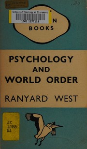 Cover of Psychology and world order by Ranyard West