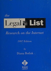 Front cover of The legal list by Diana Botluk