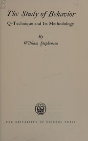 Cover of The study of behavior by William Stephenson