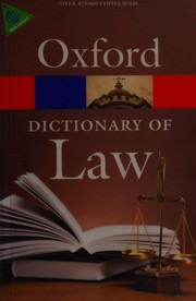 Front cover of A dictionary of law by Jonathan Law