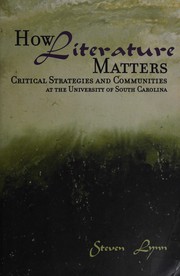 Front cover of How literature matters by Steven Lynn