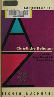 Front cover of Christliche Religion by Oskar Simmel