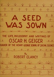 Cover of A seed was sown by Robert Clancy