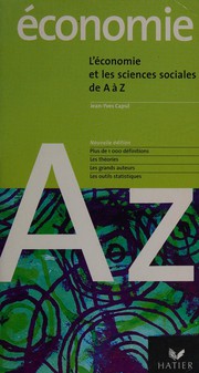 Front cover of L'économie et les sciences sociales de A à Z by Jean-Yves Capul