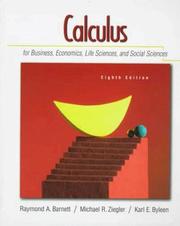 Front cover of Calculus for business, economics, life sciences, and social sciences by Raymond A. Barnett