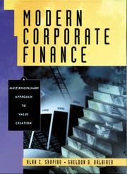 Front cover of Modern corporate finance by Alan Shapiro