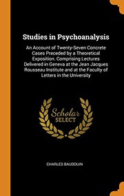 Cover of Studies in Psychoanalysis by Charles Baudouin