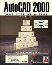 Front cover of AutoCAD 2000 ACC Version One Step at a Time Basics (With CD-ROM) by Timothy Sean Sykes