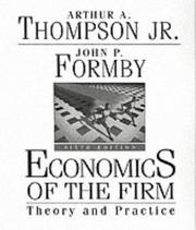 Cover of Economics of the firm by Arthur A. Thompson