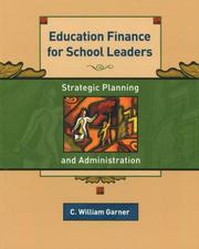 Front cover of Education finance for school leaders by C. William Garner