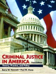Front cover of Criminal Justice in America by Barry W. Hancock
