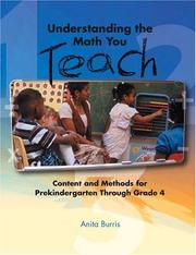 Front cover of Understanding the Math You Teach by Anita C. Burris