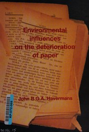 Front cover of Environmental influences on the deterioration of paper by Johannes Bernardus Gerardus Anthonius Havermans