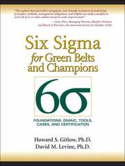 Cover of Six Sigma for Green Belts and Champions by David M. Levine