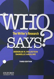 Front cover of Who Says? by Deborah H. Holdstein