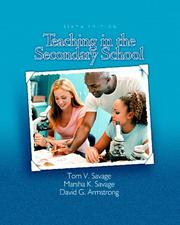 Front cover of Teaching in the secondary school by Tom V. Savage