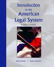 Front cover of Introduction to the American legal system by Enika H. Schulze