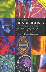 Front cover of HENDERSON'S DICTIONARY OF BIOLOGY; ED. BY ELEANOR LAWRENCE by Lawrence, Eleanor
