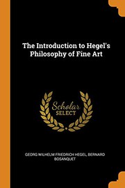 Cover of The Introduction to Hegel's Philosophy of Fine Art by Georg Wilhelm Friedrich Hegel