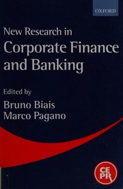 Front cover of New research in corporate finance and banking by B. Biais
