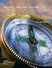 Cover of Beginning and intermediate algebra by John Tobey