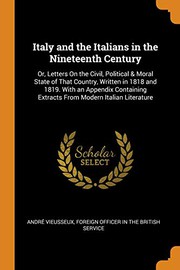 Front cover of Italy and the Italians in the nineteenth century by André Vieusseux