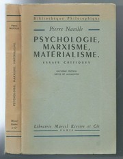 Front cover of Psychologie, marxisme, matérialisme by Pierre Naville