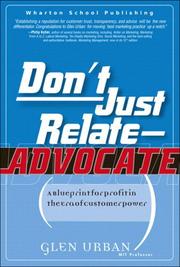 Front cover of Don't just relate-- advocate! by Glen L. Urban