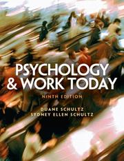 Front cover of Psychology and Work Today (9th Edition) by Duane P. Schultz