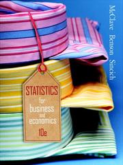 Cover of Statistics for business and economics by James T. McClave