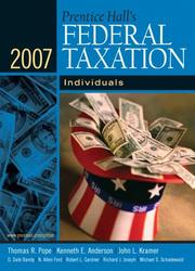 Front cover of Prentice Hall's Federal Taxation 2007 by Thomas R. Pope