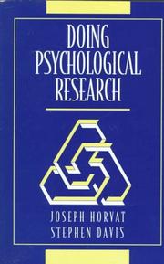 Cover of Doing psychological research by Joseph Horvat