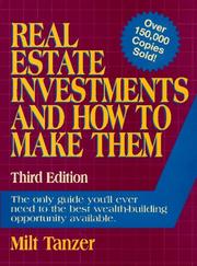 Cover of Real estate investments and how to make them by Milt Tanzer